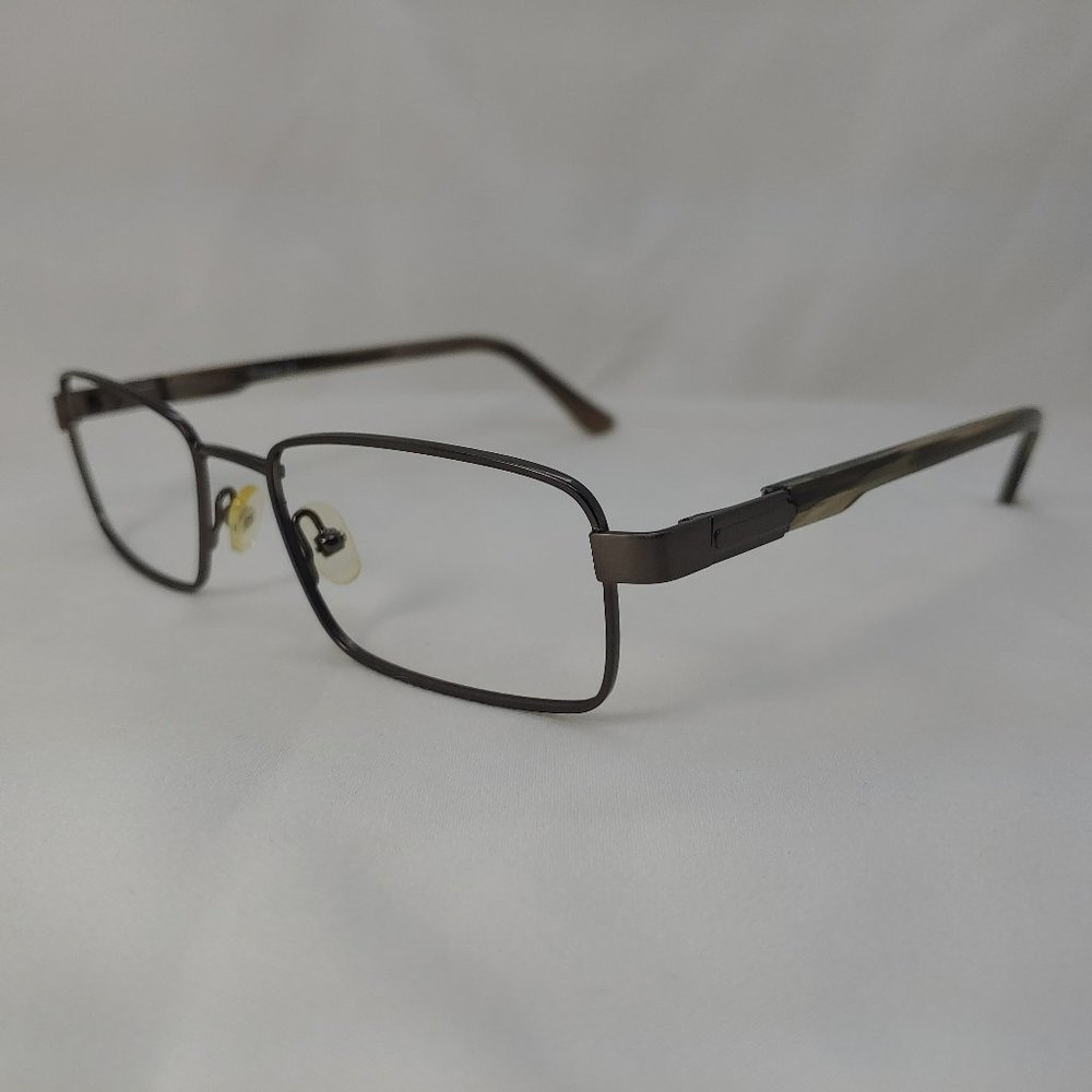 STRUCTURE Eyeglass Frames 112 GUNMETAL Full Rim Rectangle Metal Brown Gray